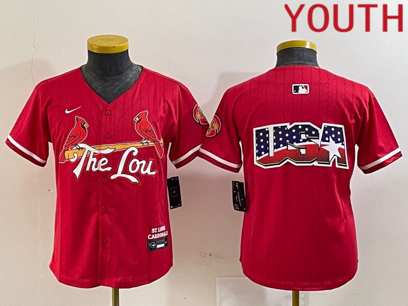Youth St.Louis Cardinals Blank Red City Edition 2024 Nike MLB Jersey style 4->youth mlb jersey->Youth Jersey